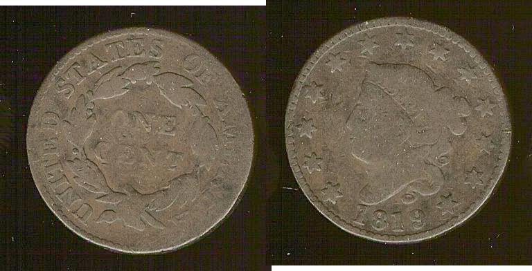 US cent 1819 gF